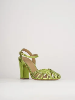 Sandali tacco 7cm pelle verde
