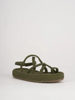 Sandali tacco 1cm pelle verde