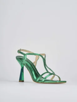 Sandali tacco 9cm pelle verde