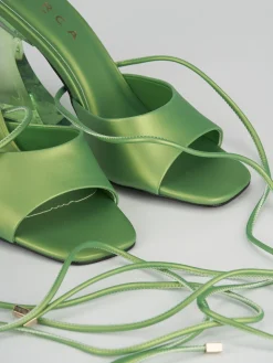 Sandali tacco 8cm pelle verde