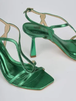 Sandali tacco 9cm pelle verde