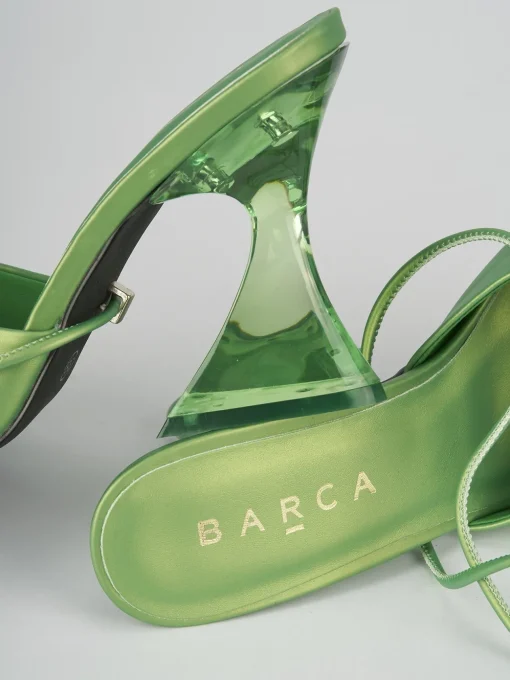 Sandali tacco 8cm pelle verde