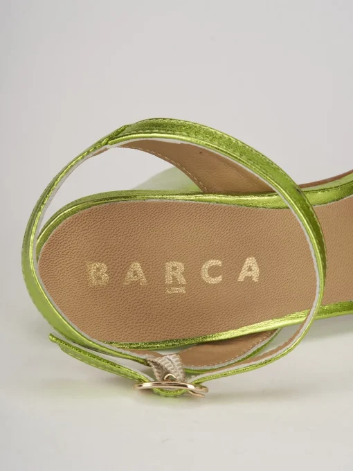 Sandali tacco 7cm pelle verde
