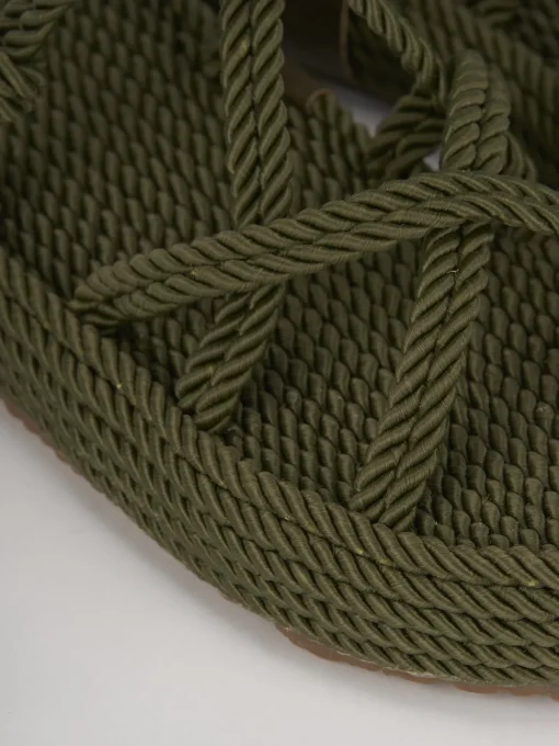 Sandali tacco 1cm pelle verde