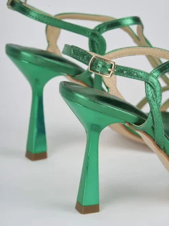 Sandali tacco 9cm pelle verde