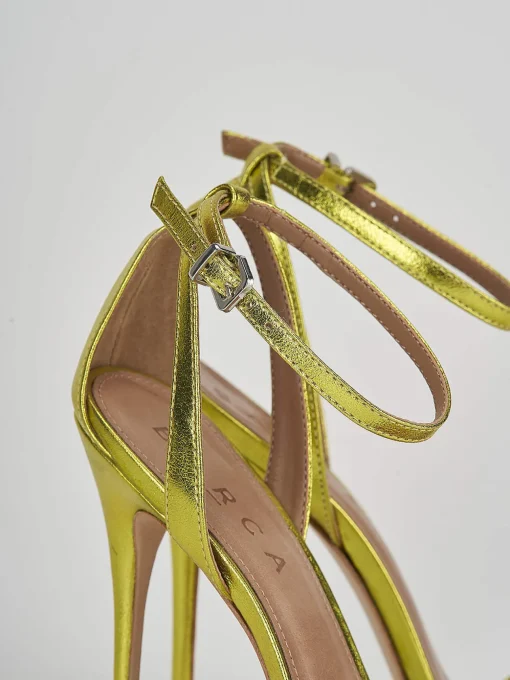 Sandali tacco 11cm pelle verde
