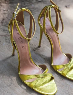 Sandali tacco 11cm pelle verde