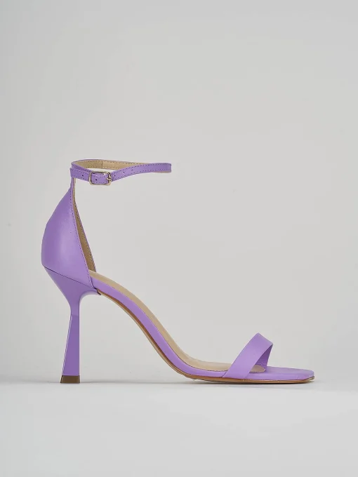 Sandali tacco 9cm pelle viola