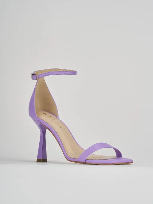 Sandali tacco 9cm pelle viola