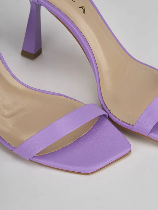 Sandali tacco 9cm pelle viola