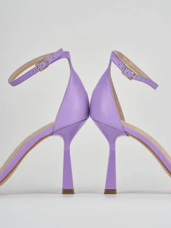Sandali tacco 9cm pelle viola