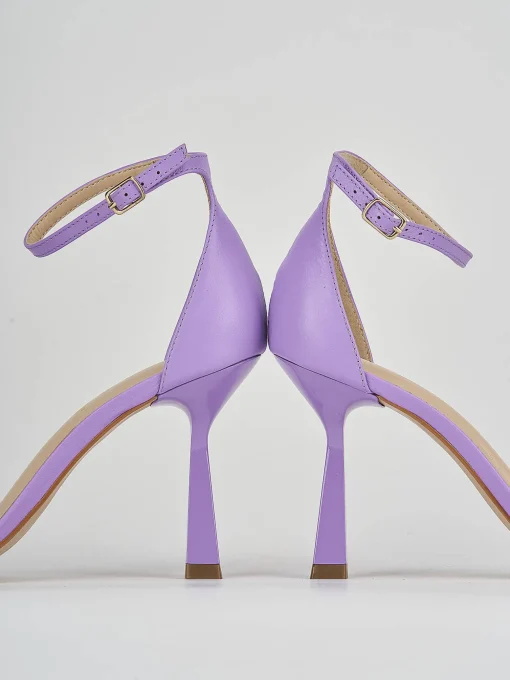 Sandali tacco 9cm pelle viola
