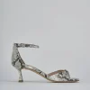 Sandali tacco 5cm pitone beige