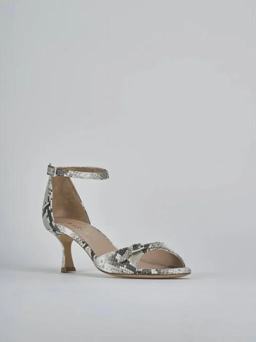 Sandali tacco 5cm pitone beige