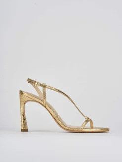 Sandali tacco 8cm pitone oro