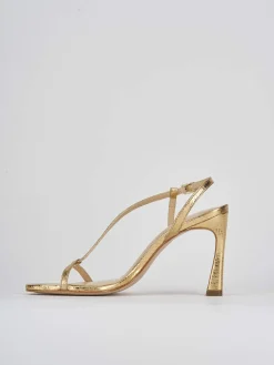 Sandali tacco 8cm pitone oro