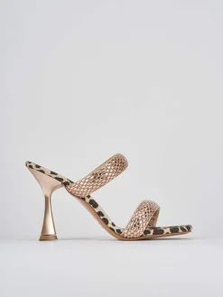 Sandali tacco 9cm raso rosa