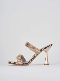 Sandali tacco 9cm raso rosa