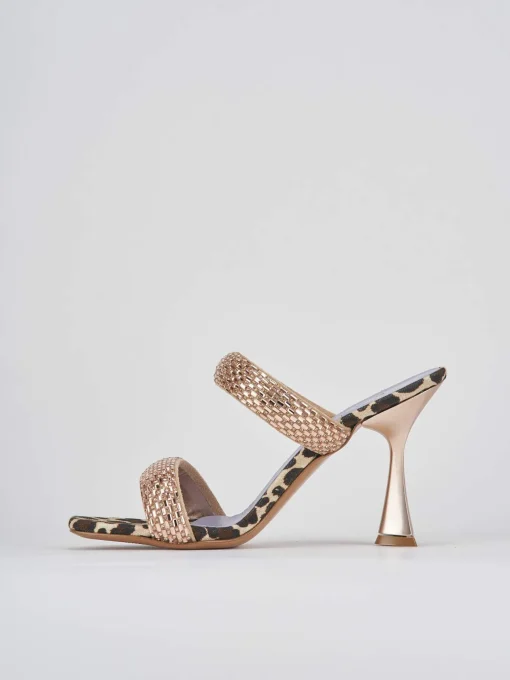 Sandali tacco 9cm raso rosa