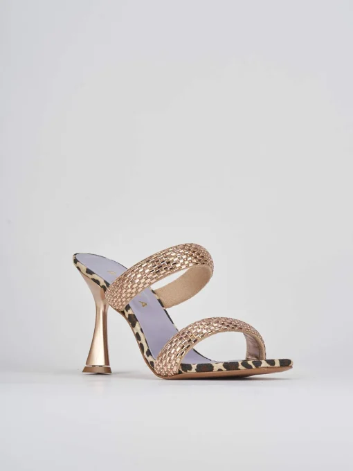 Sandali tacco 9cm raso rosa