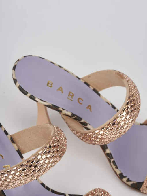 Sandali tacco 9cm raso rosa
