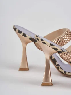 Sandali tacco 9cm raso rosa