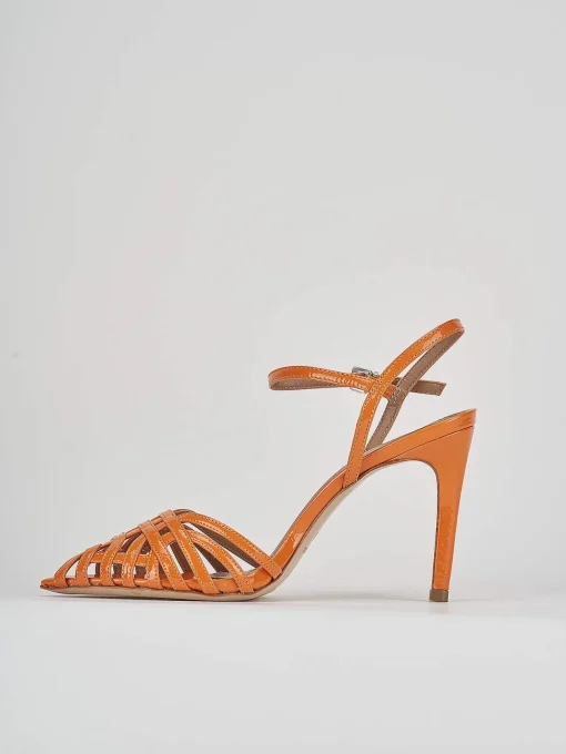 Sandali tacco 9cm vernice arancio