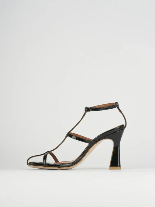 Sandali tacco 8cm vernice nero