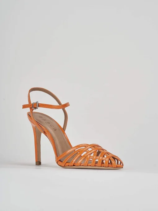 Sandali tacco 9cm vernice arancio