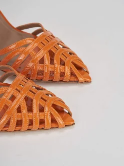 Sandali tacco 9cm vernice arancio