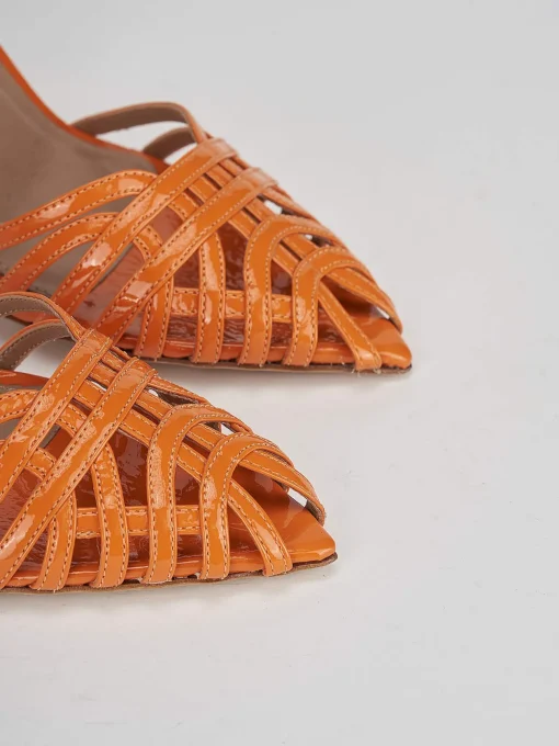 Sandali tacco 9cm vernice arancio