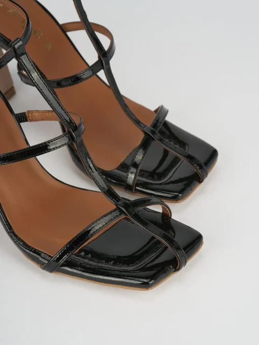 Sandali tacco 8cm vernice nero