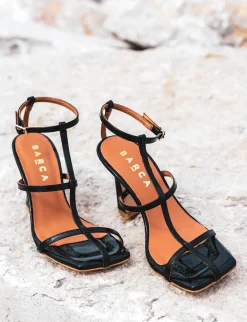 Sandali tacco 8cm vernice nero