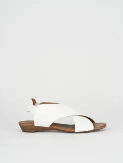 Sandali zeppa tacco 3cm pelle bianco