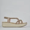Sandali zeppa tacco 4cm pelle rosa