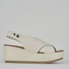Sandali zeppa tacco 7cm pelle bianco
