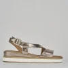 Sandali zeppa tacco 3cm pelle argento
