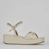 Sandali zeppa tacco 4cm pelle bianco