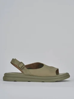 Sandali zeppa tacco 3cm pelle verde