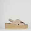 Sandali zeppa tacco 5cm pelle rosa