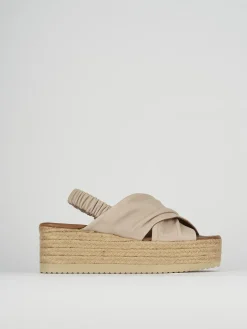 Sandali zeppa tacco 5cm pelle rosa