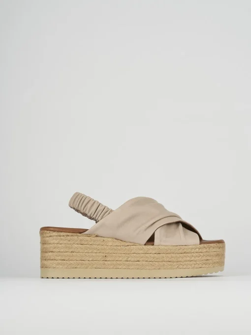 Sandali zeppa tacco 5cm pelle rosa