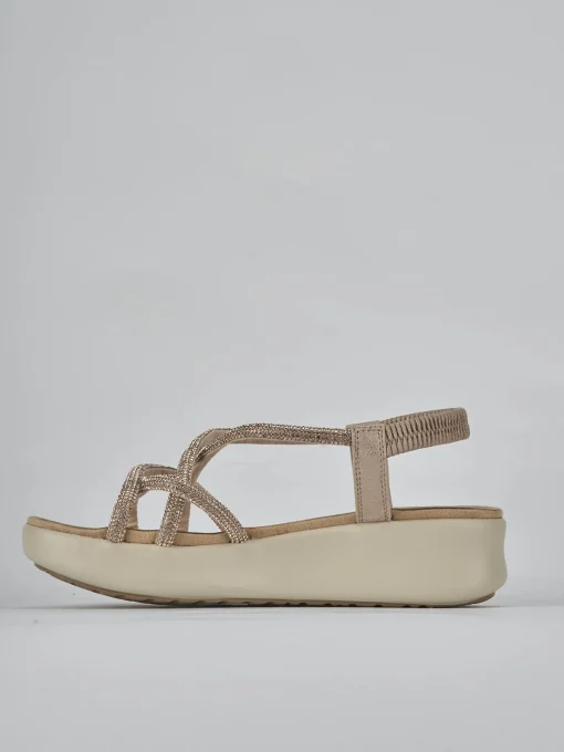 Sandali zeppa tacco 4cm pelle rosa