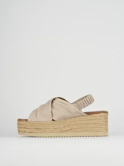 Sandali zeppa tacco 5cm pelle rosa