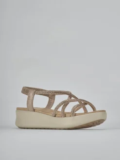 Sandali zeppa tacco 4cm pelle rosa
