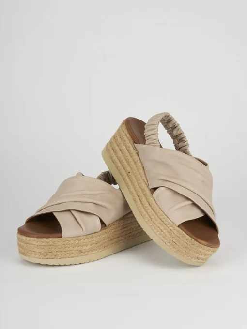 Sandali zeppa tacco 5cm pelle rosa