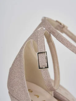 Sandalo acco 9 cm rosa glitter