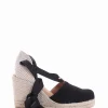 sandalo espadrilas zeppa 8 cm nero