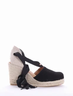 sandalo espadrilas zeppa 8 cm nero