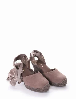 sandalo espadrilas zeppa 6 cm tortora